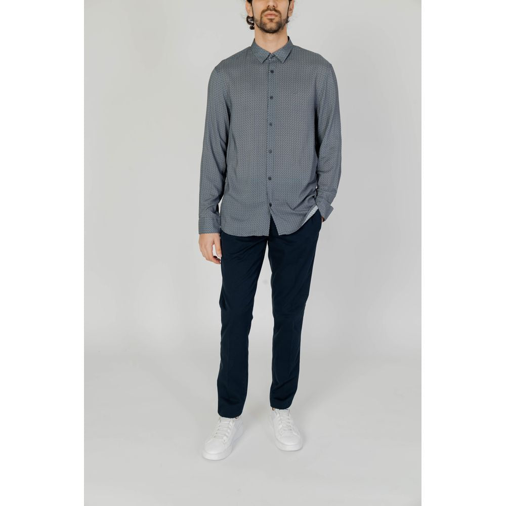Gray Viscose Pattern Shirt