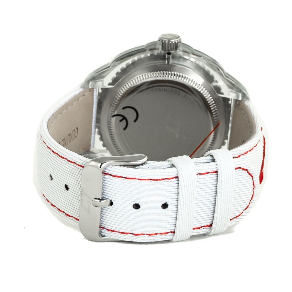 White Leather Dress Watch