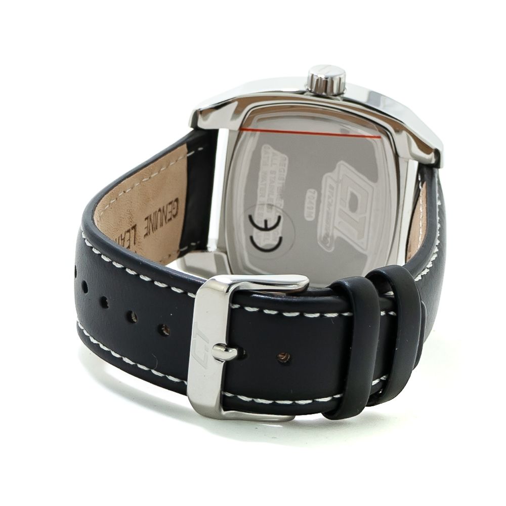 Black Leather Dress Watch