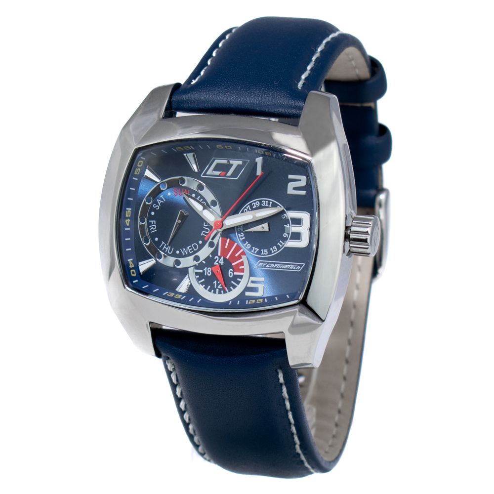 Blue Leather Dress Watch