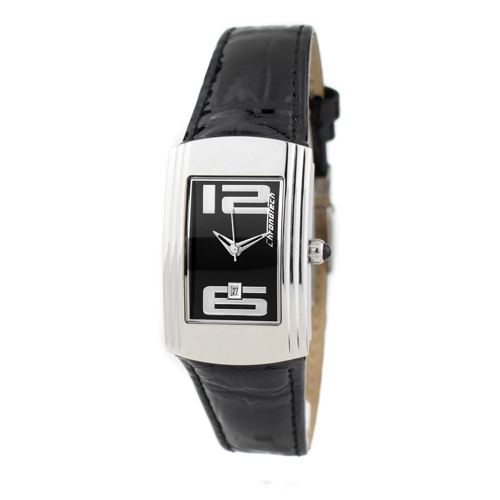 Black Leather Dress Watch