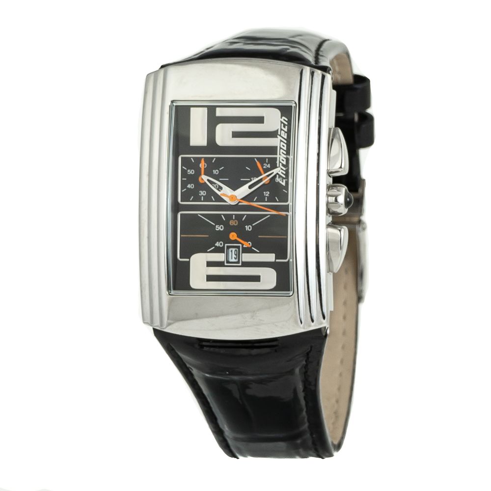 Black Leather Dress Watch