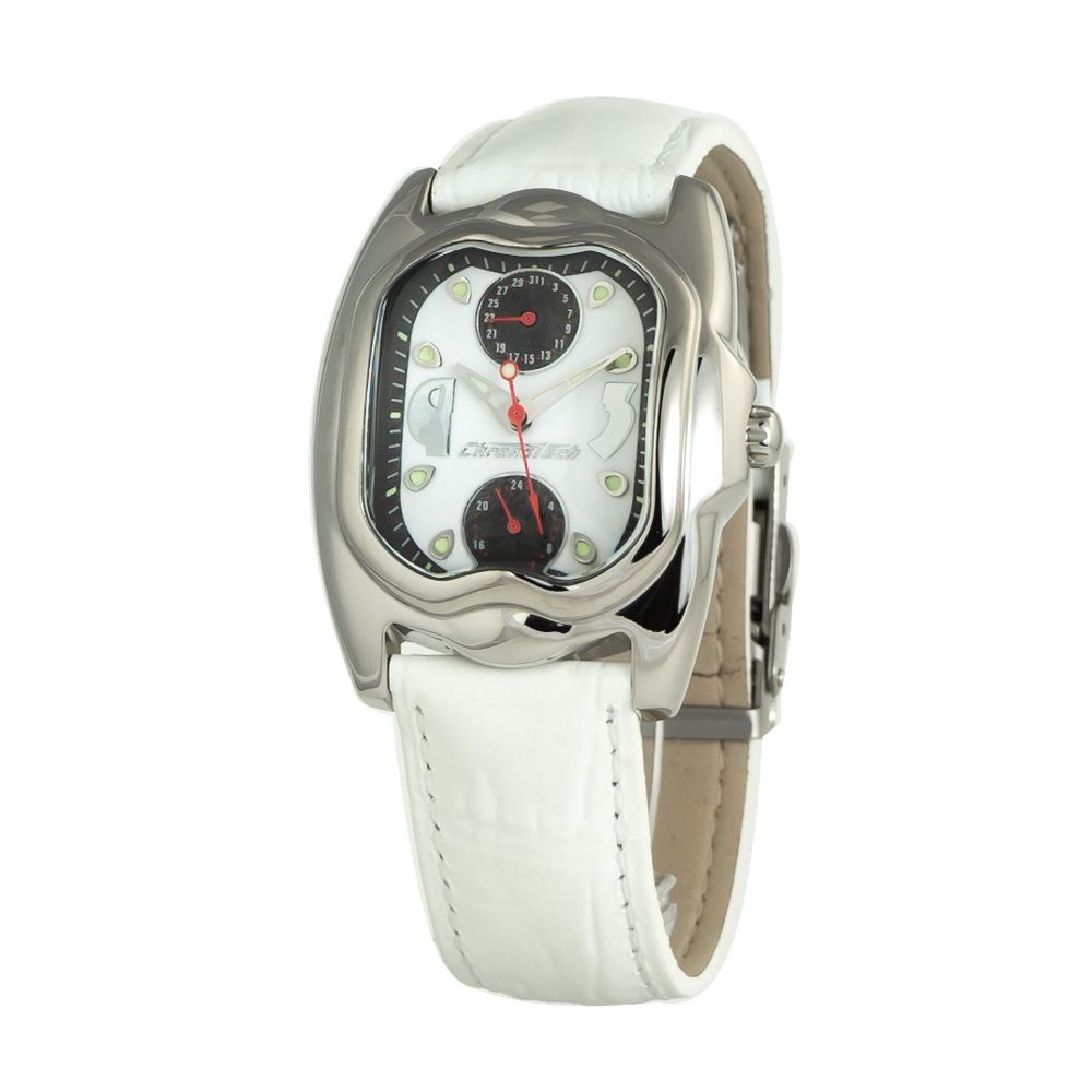 White Leather Dress Watch
