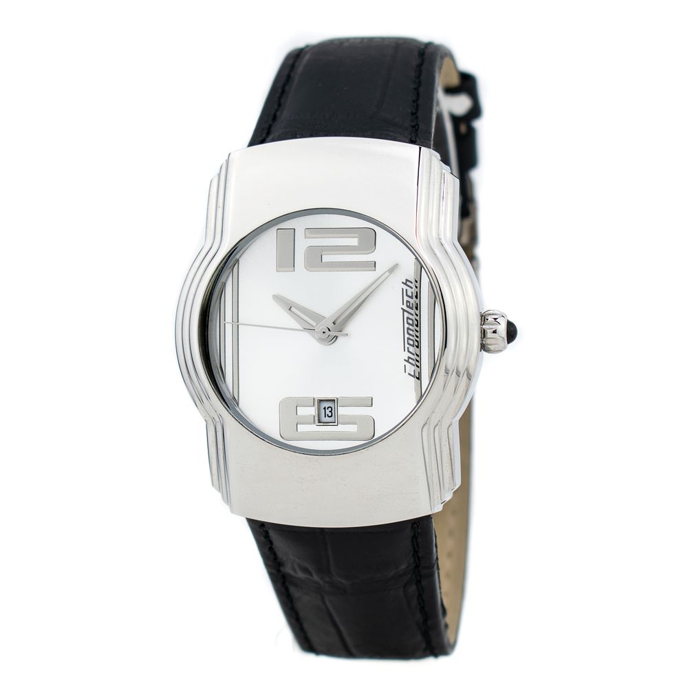 Black Leather Dress Watch