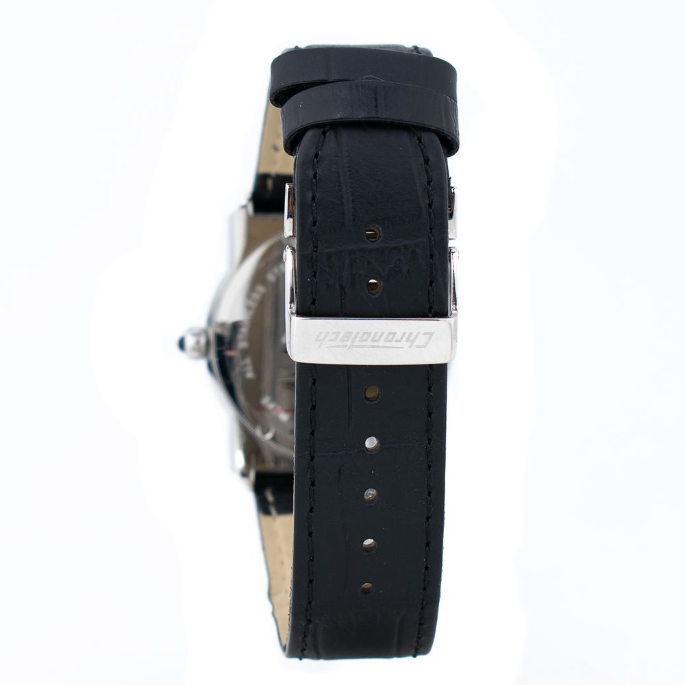 Black Leather Dress Watch