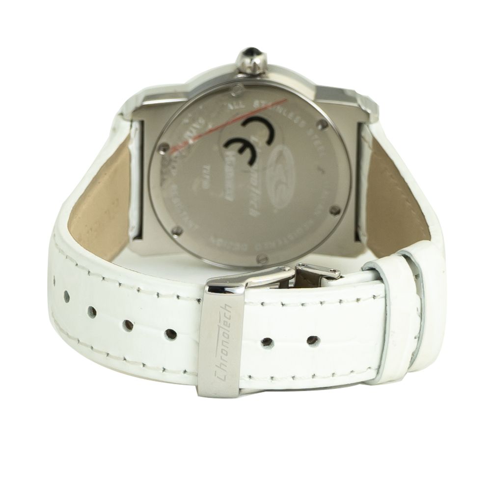 White Leather Dress Watch