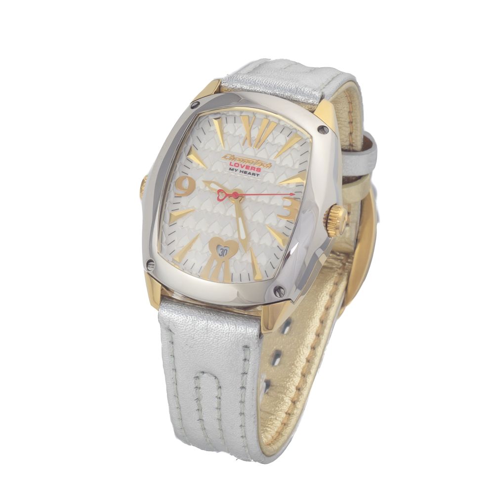 Silver Leather Dress Watch
