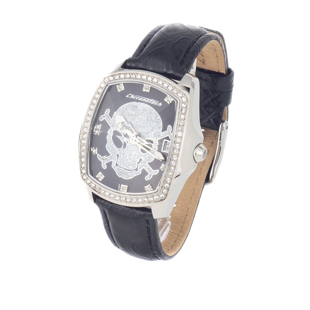 Black Leather Dress Watch