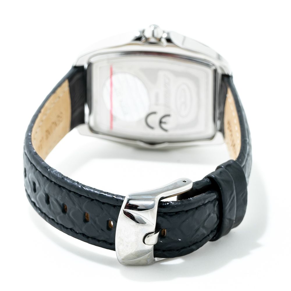 Black Leather Dress Watch