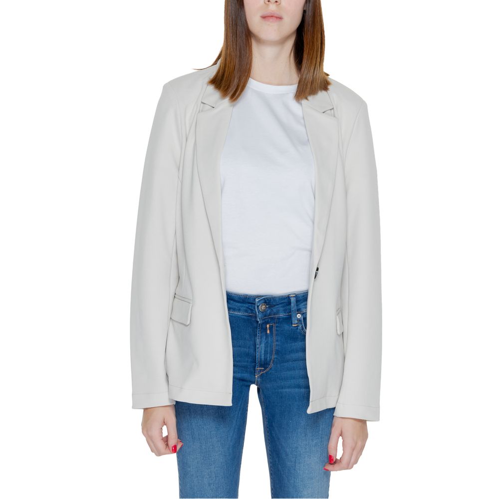 Beige Polyester Blazer
