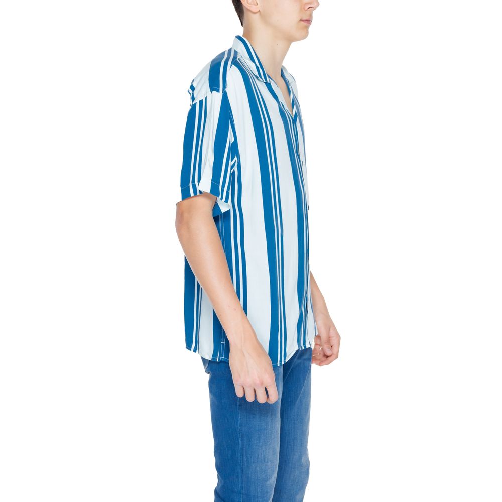 Blue Viscose Shortsleeve Shirt