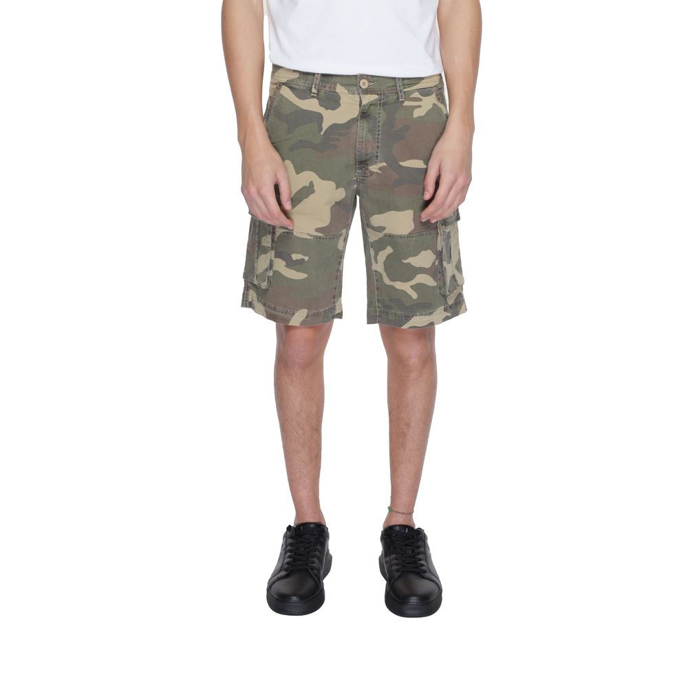 Beige Cotton Bermuda Shorts