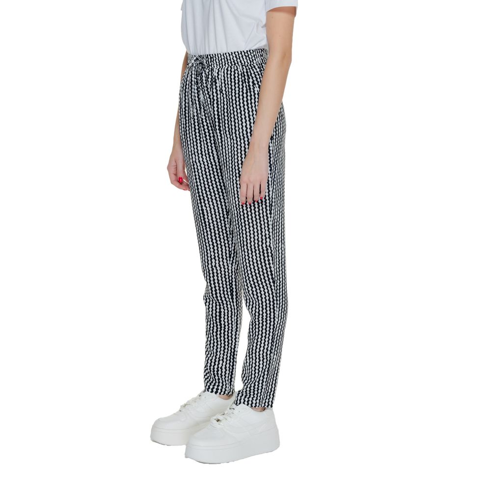 Black Viscose Casual Pants