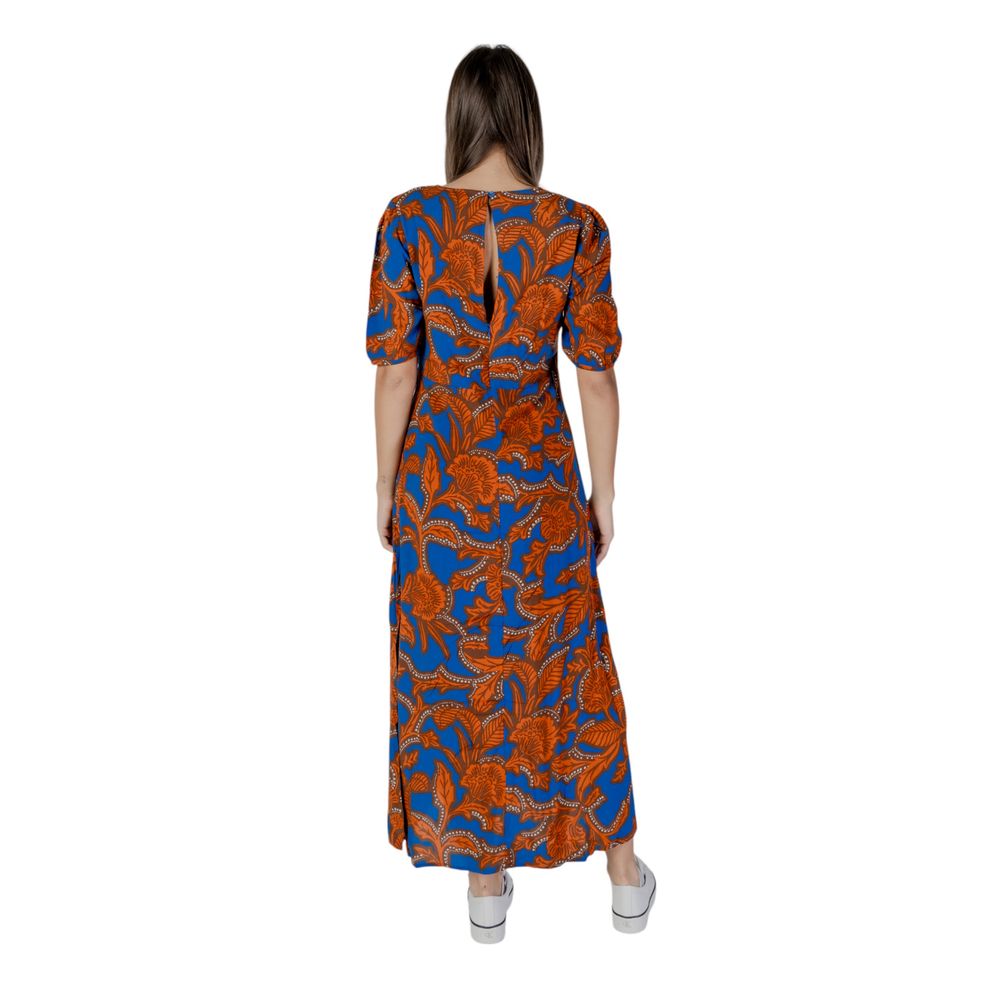 Blue Viscose Long Dress