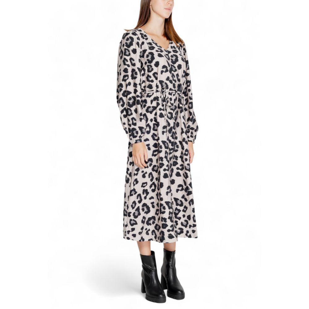 Gray Viscose Long Dress