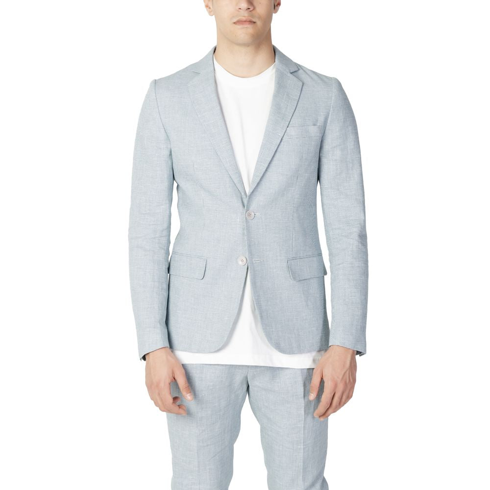 Bicolor Linen Blazer
