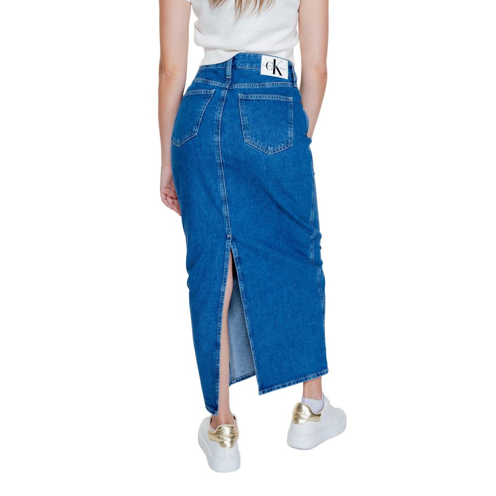 Blue Cotton Long Skirt
