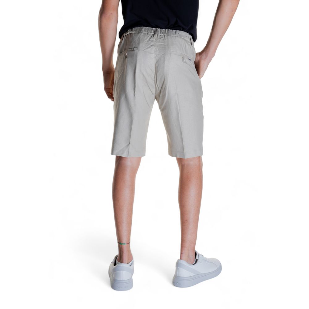 Beige Linen Bermuda Shorts
