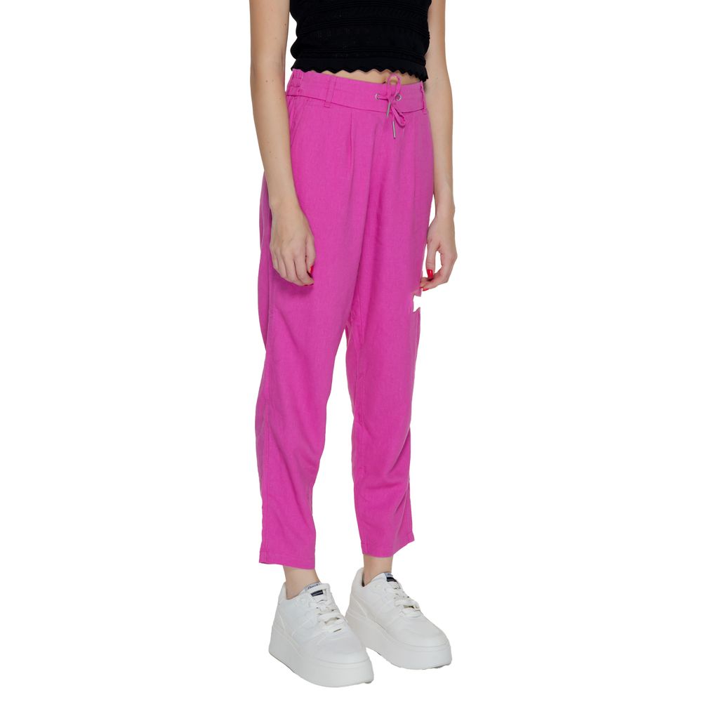 Multicolor Linen Casual Pants
