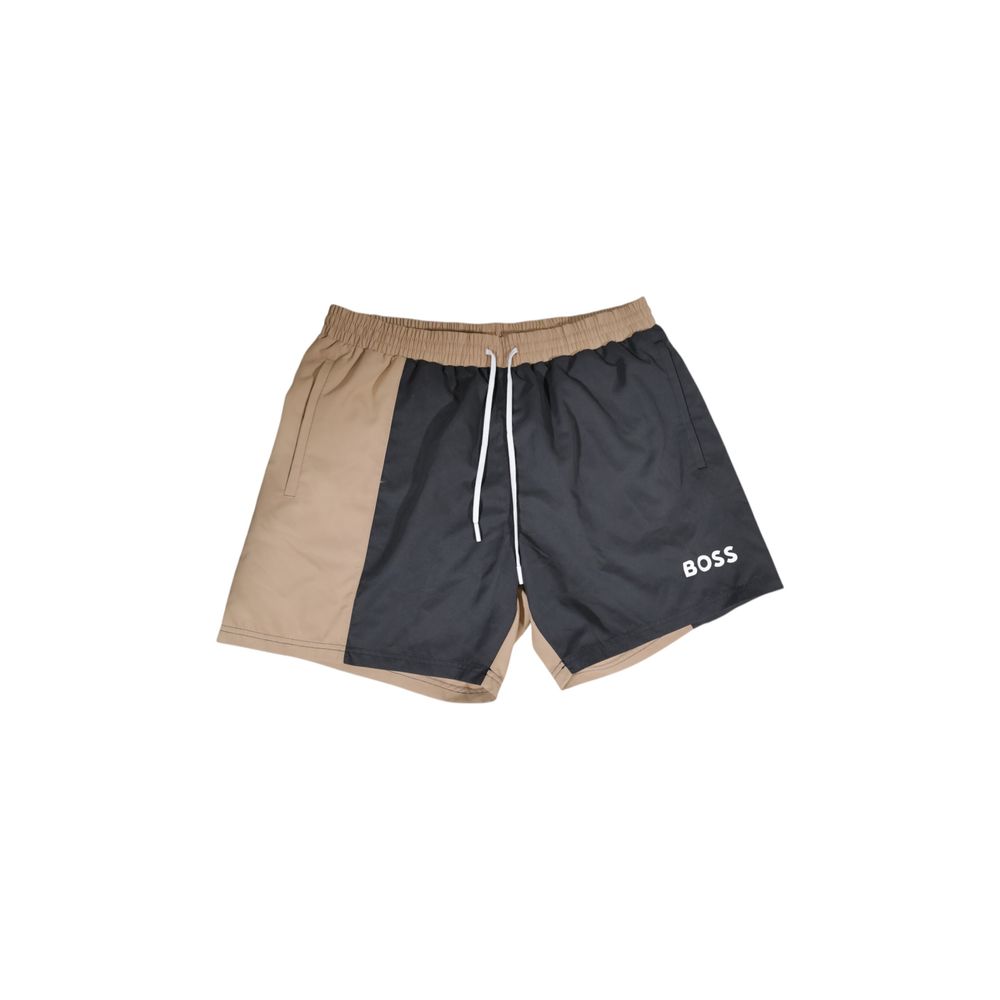 Beige Polyester Swim Briefs