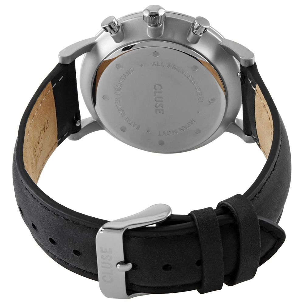 Black Leather Dress Watch
