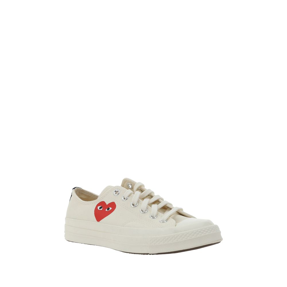 White Rubber Low Top Sneakers