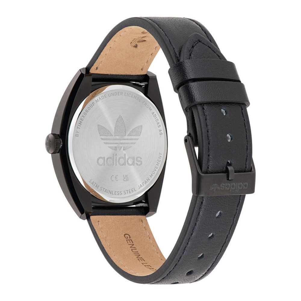 Black Leather Dress Watch