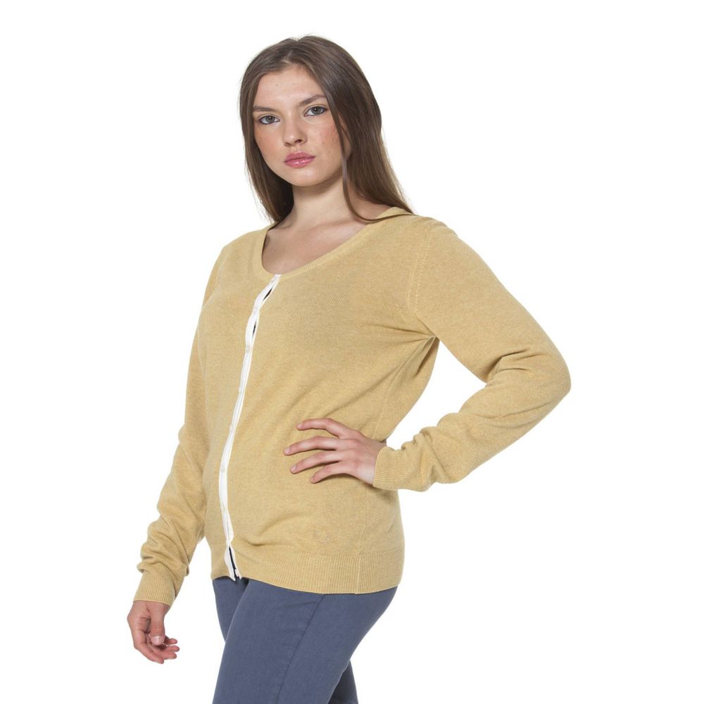 Yellow Wool Women Cardigan
