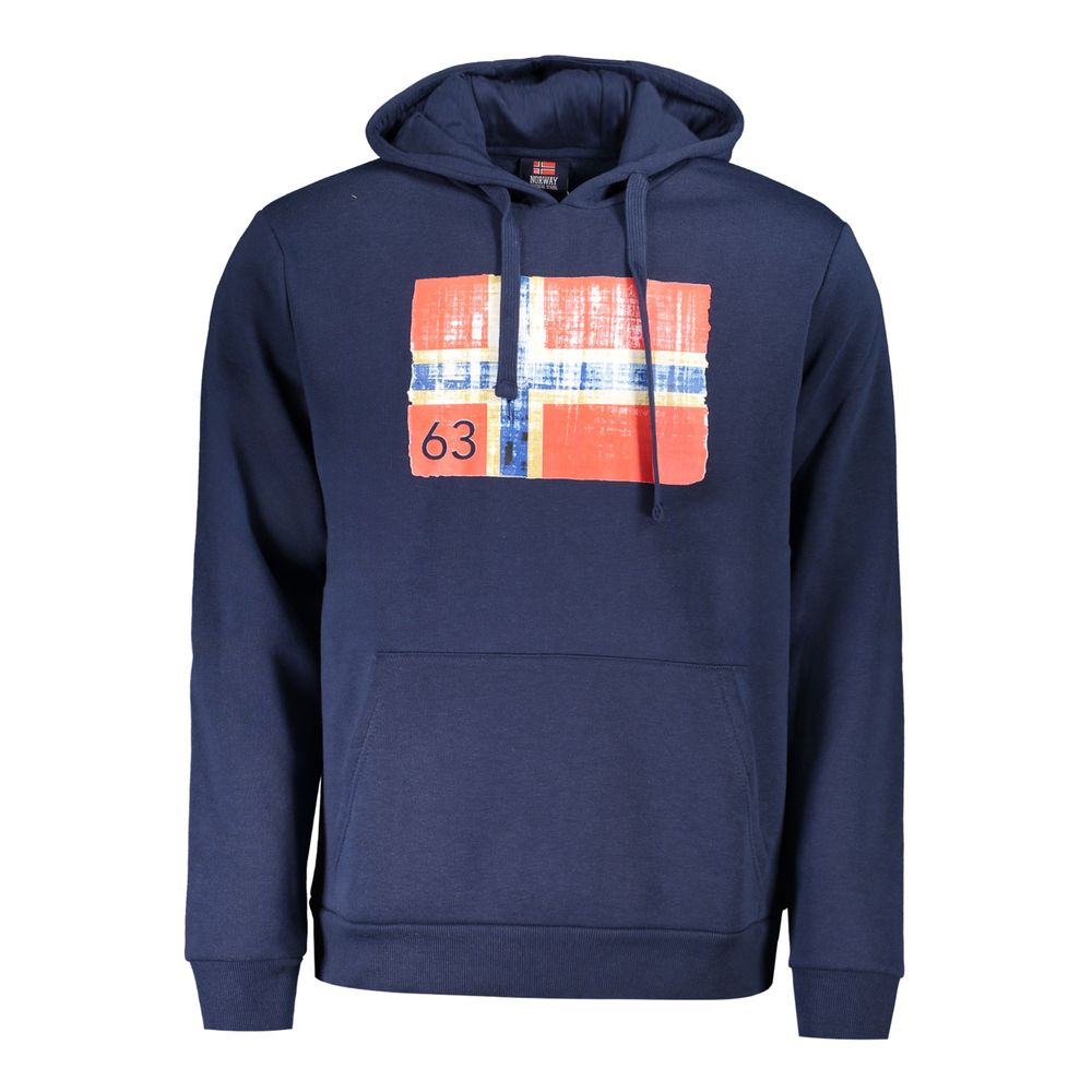 Blue Cotton Men's Hoodie