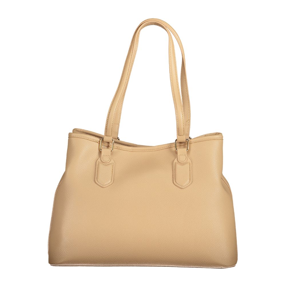 Beige Polyurethane Women's Bag