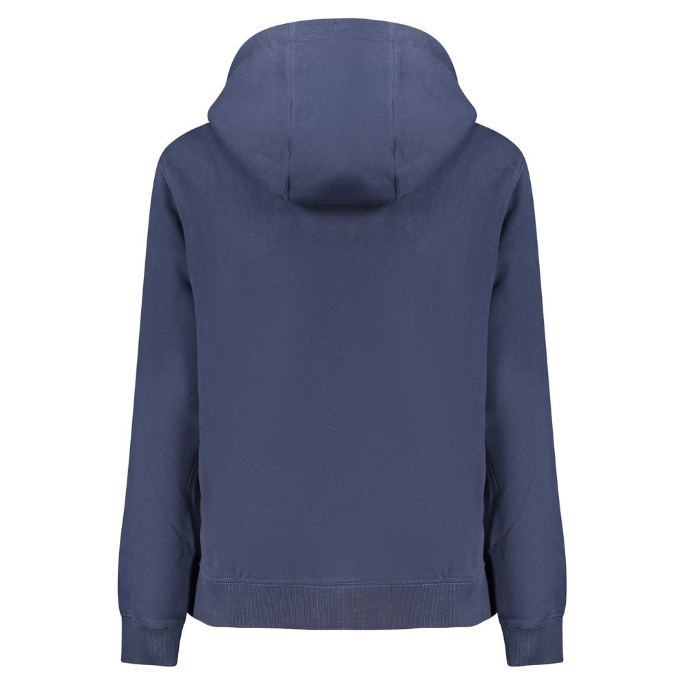 Blue Cotton Women's Hooded Sweatshirt