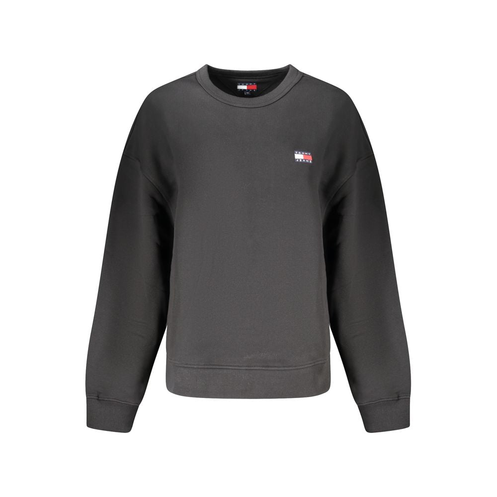 Black Cotton Women Sweatshirt