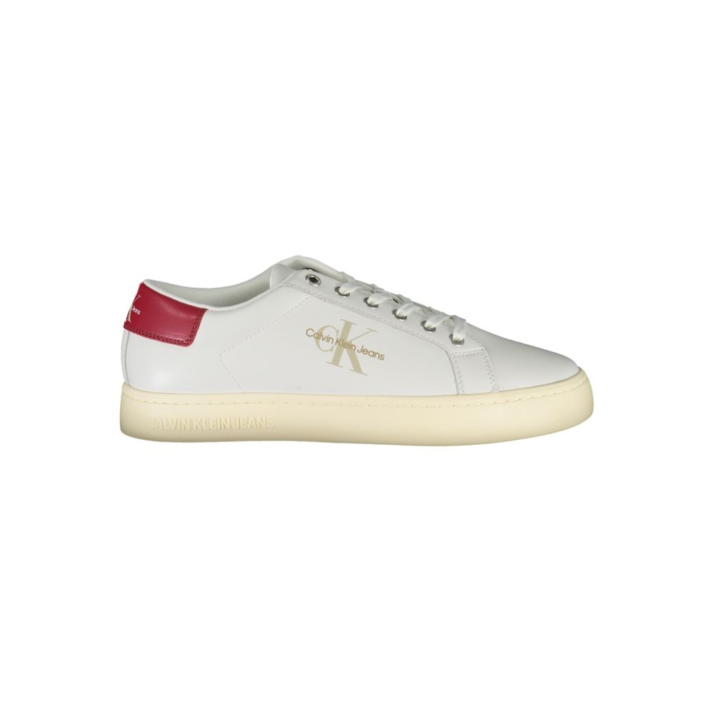 White Polyester Men Sneaker
