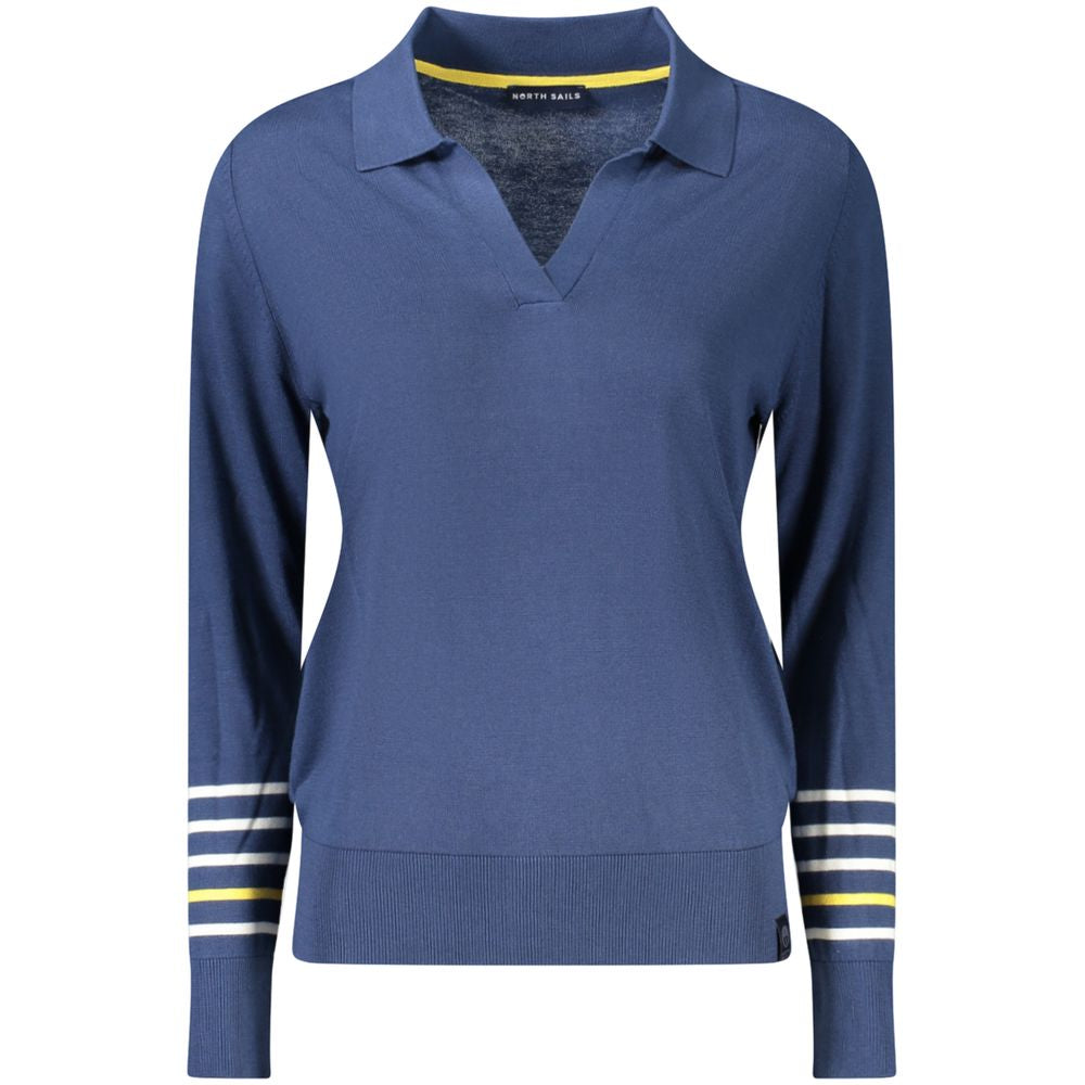 Blue Viscose Women Sweater