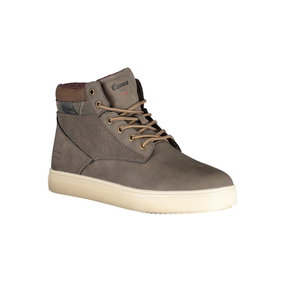 Brown Polyester Men Boot