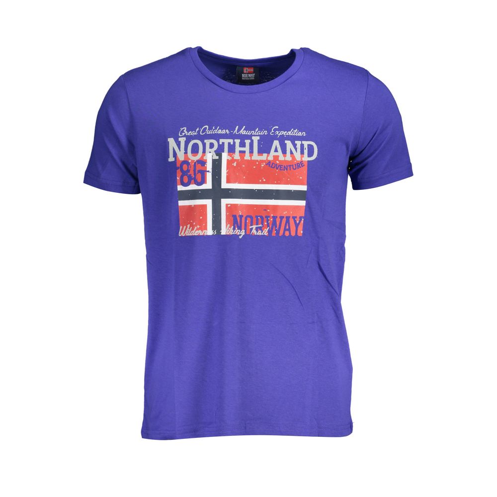 Blu Cotton Men T-Shirt