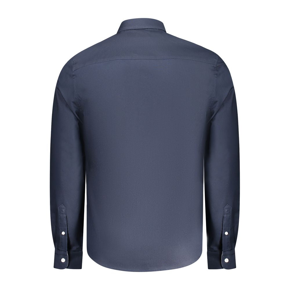 Blue Cotton Men Shirt