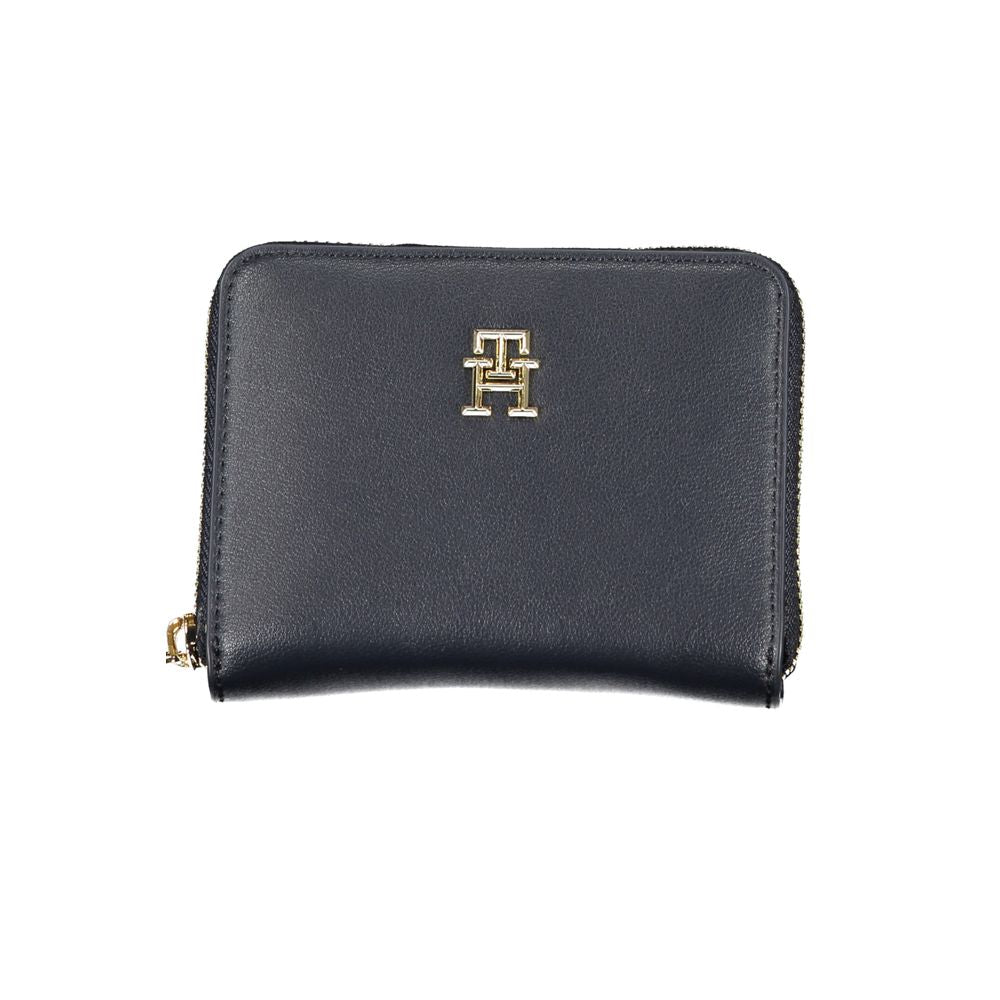 Blue Polyurethane Women Wallet