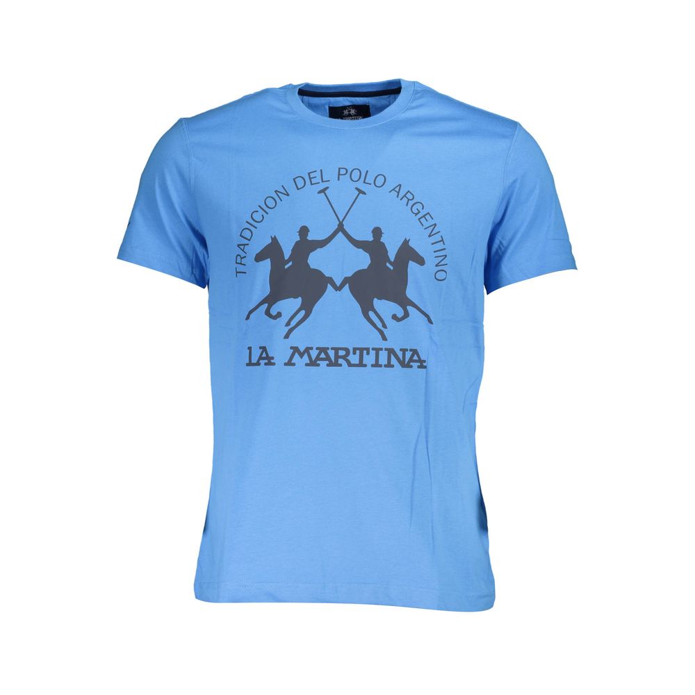 Blu Cotton Men T-Shirt