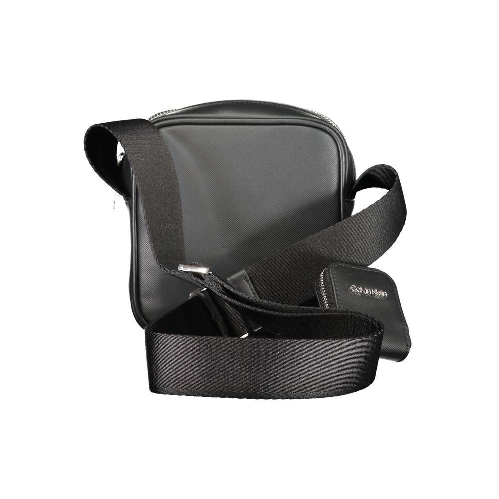 Black Polyurethane Men Shoulder Bag