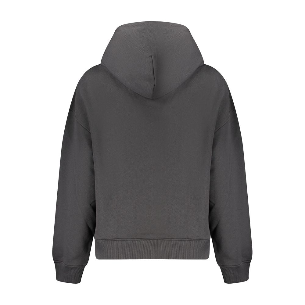 Black Cotton Women Sweatshirt