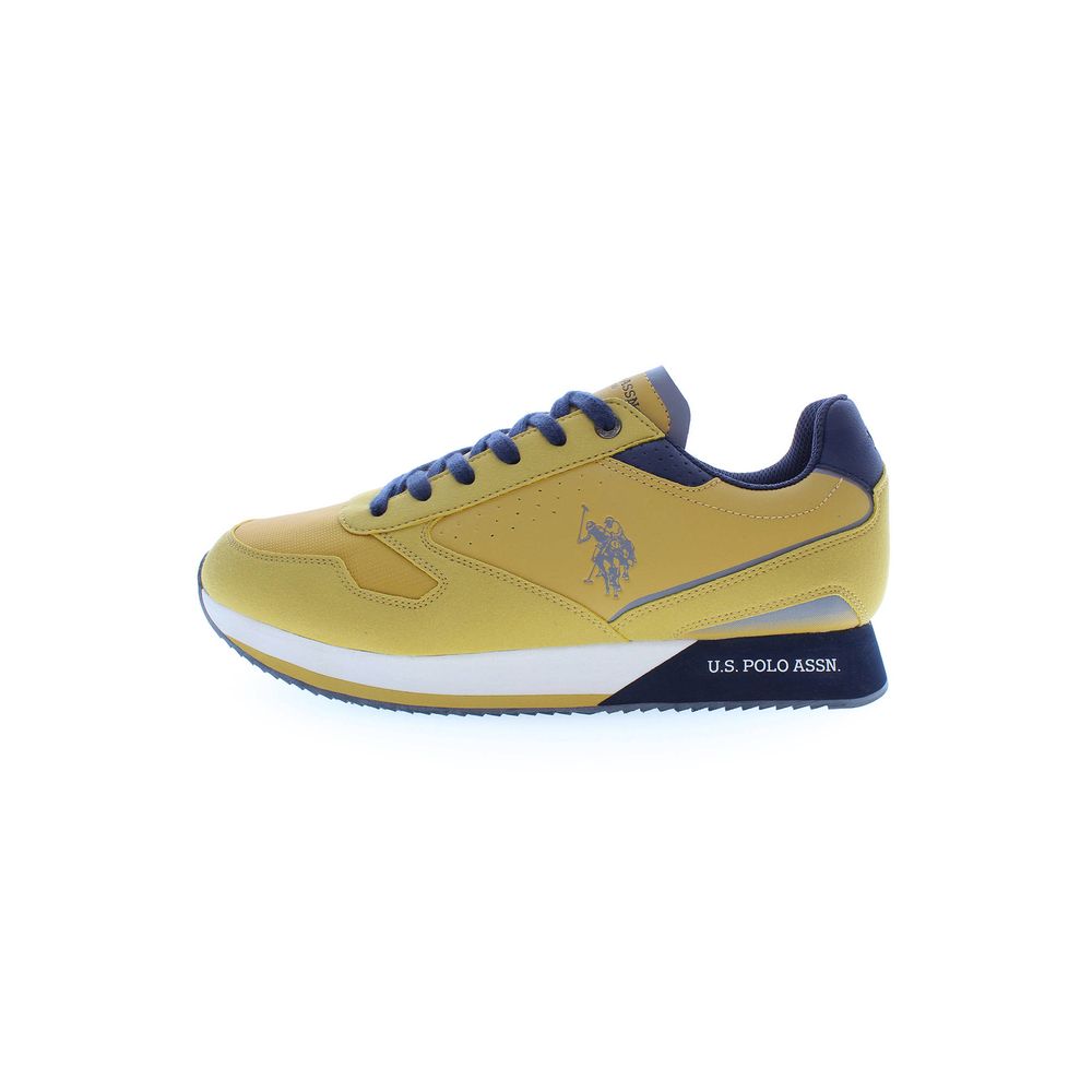 Yellow Polyester Men Sneaker