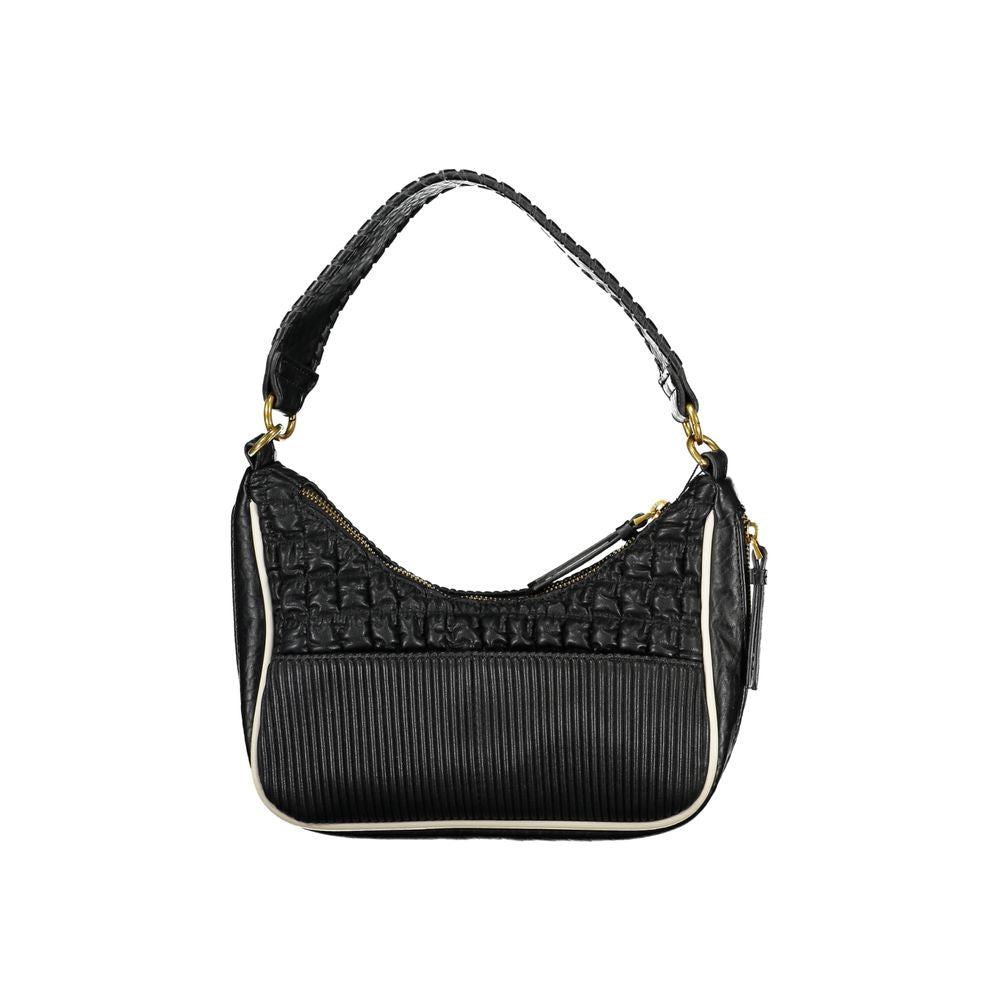 Black Polyurethane Women Handbag