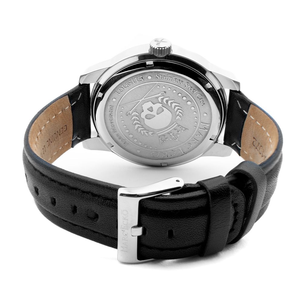 Black Leather Dress Watch