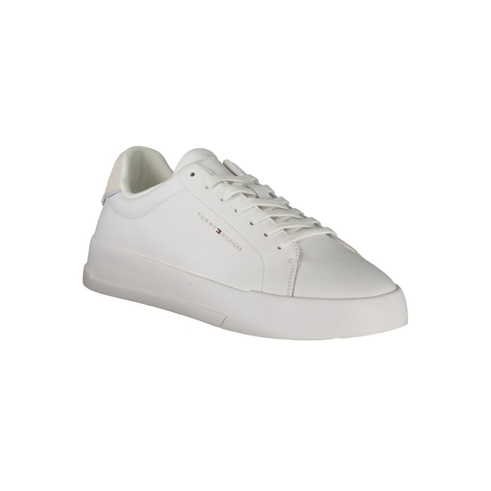 White Polyurethane Men Sneaker