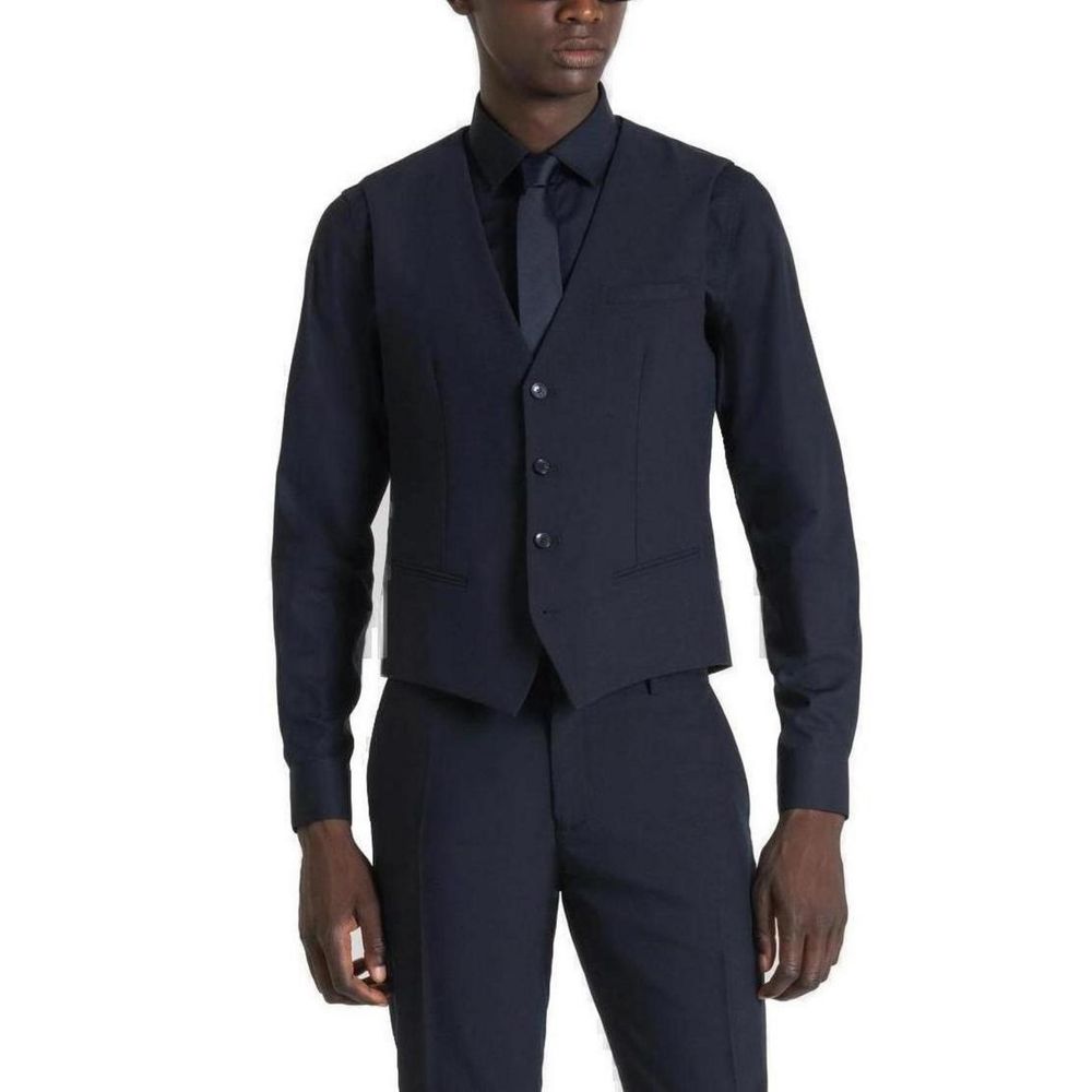 Blue Polyester Suit