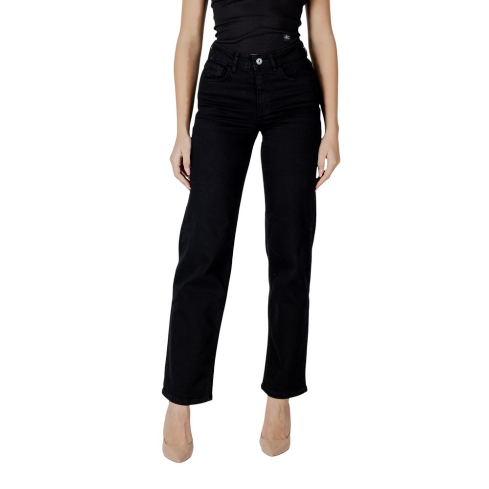 Black Cotton Relaxed Fit Jeans