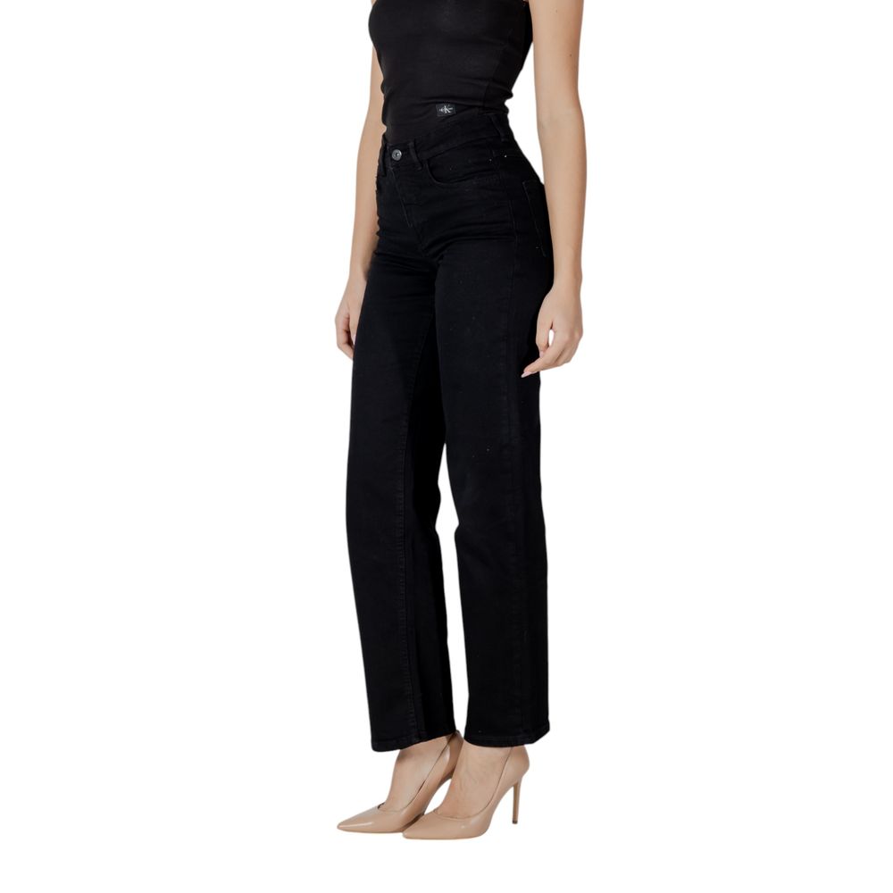 Black Cotton Relaxed Fit Jeans