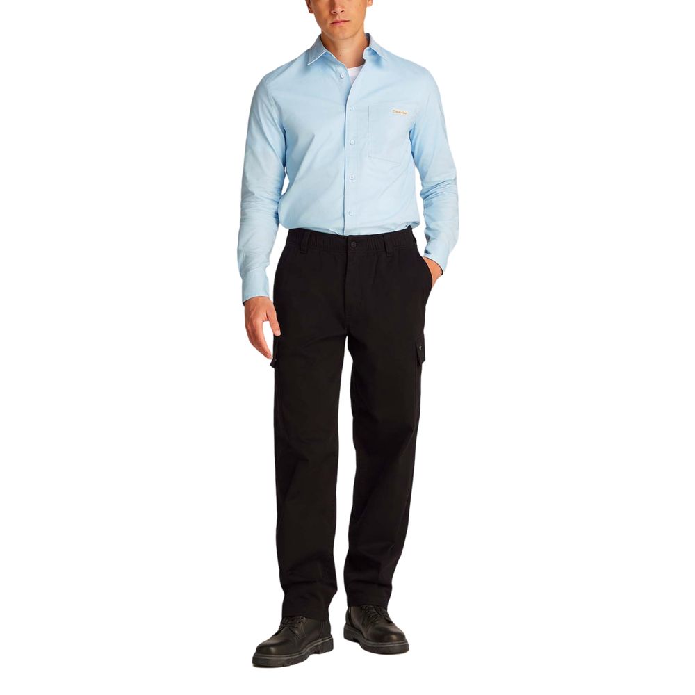 Black Cotton Cargo Pants