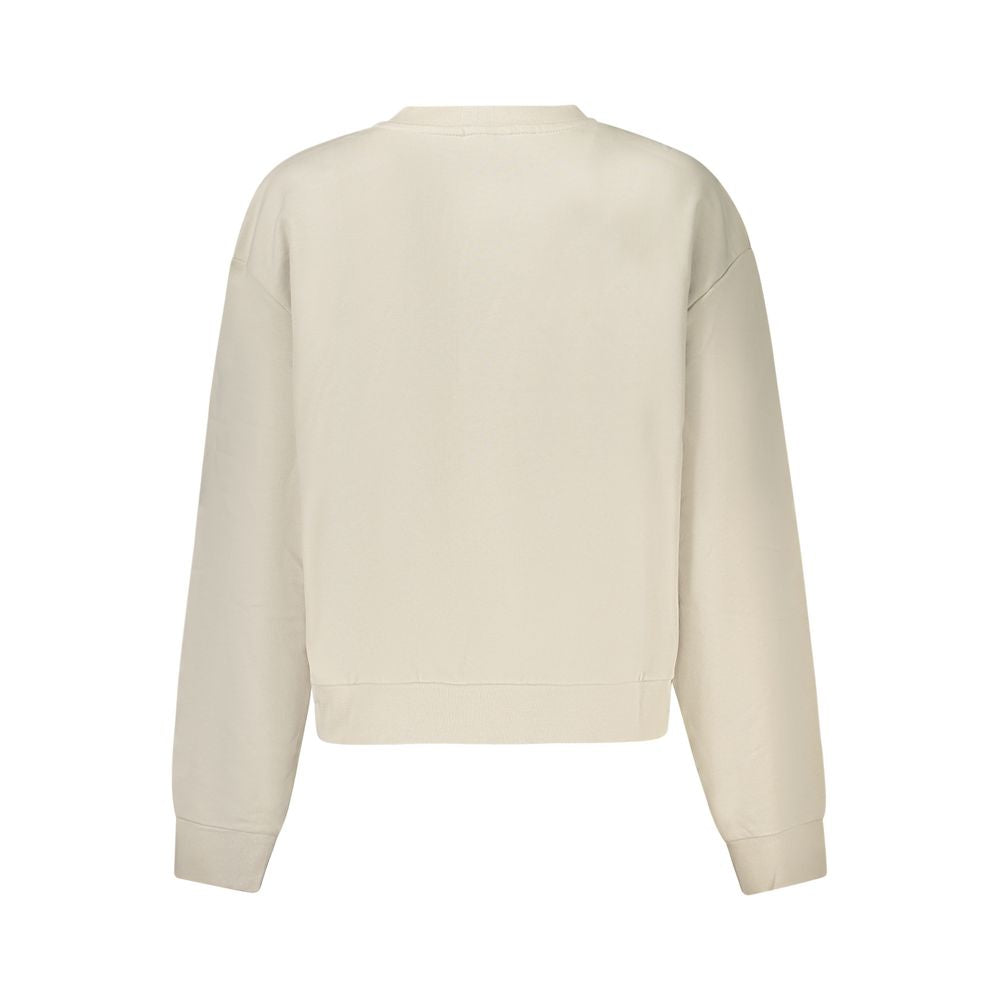 Beige Cotton Women Sweatshirt